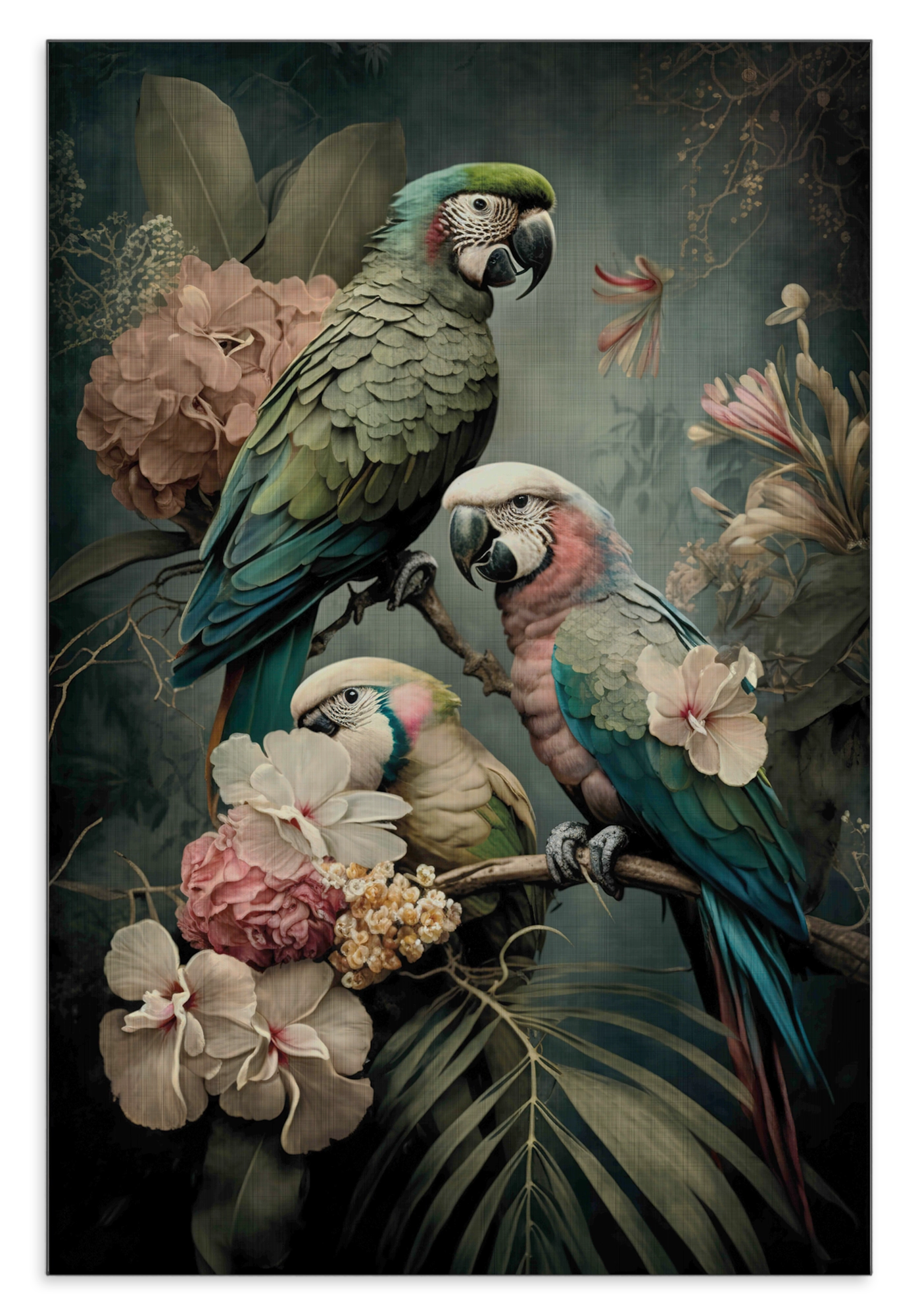 Bloemen Papegaaien 3 · Aluminium – productfoto