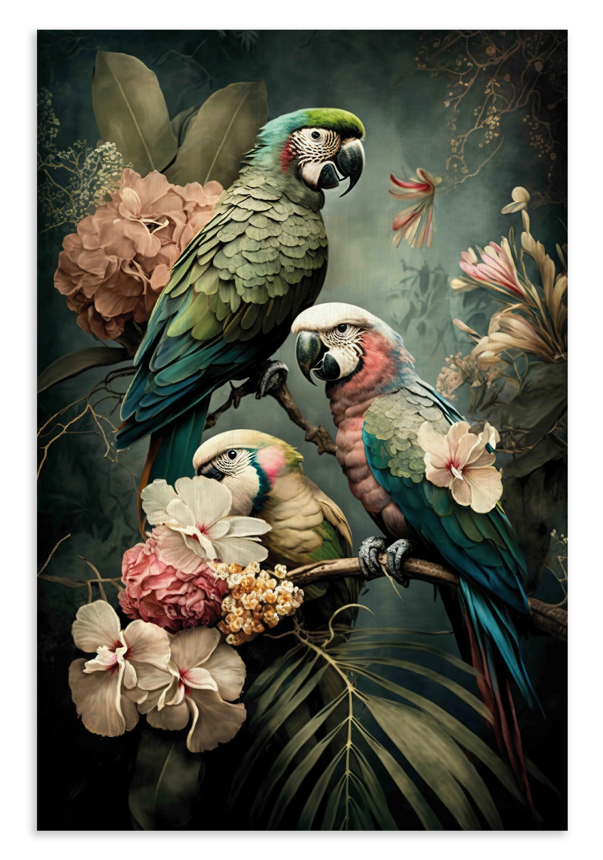 Bloemen Papegaaien 3 · Canvas – productfoto
