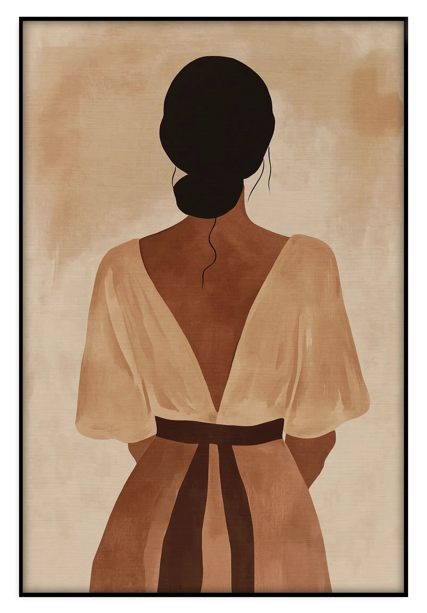 Artframe Celia: vrouw van achteren in een witte jurk met open rug.