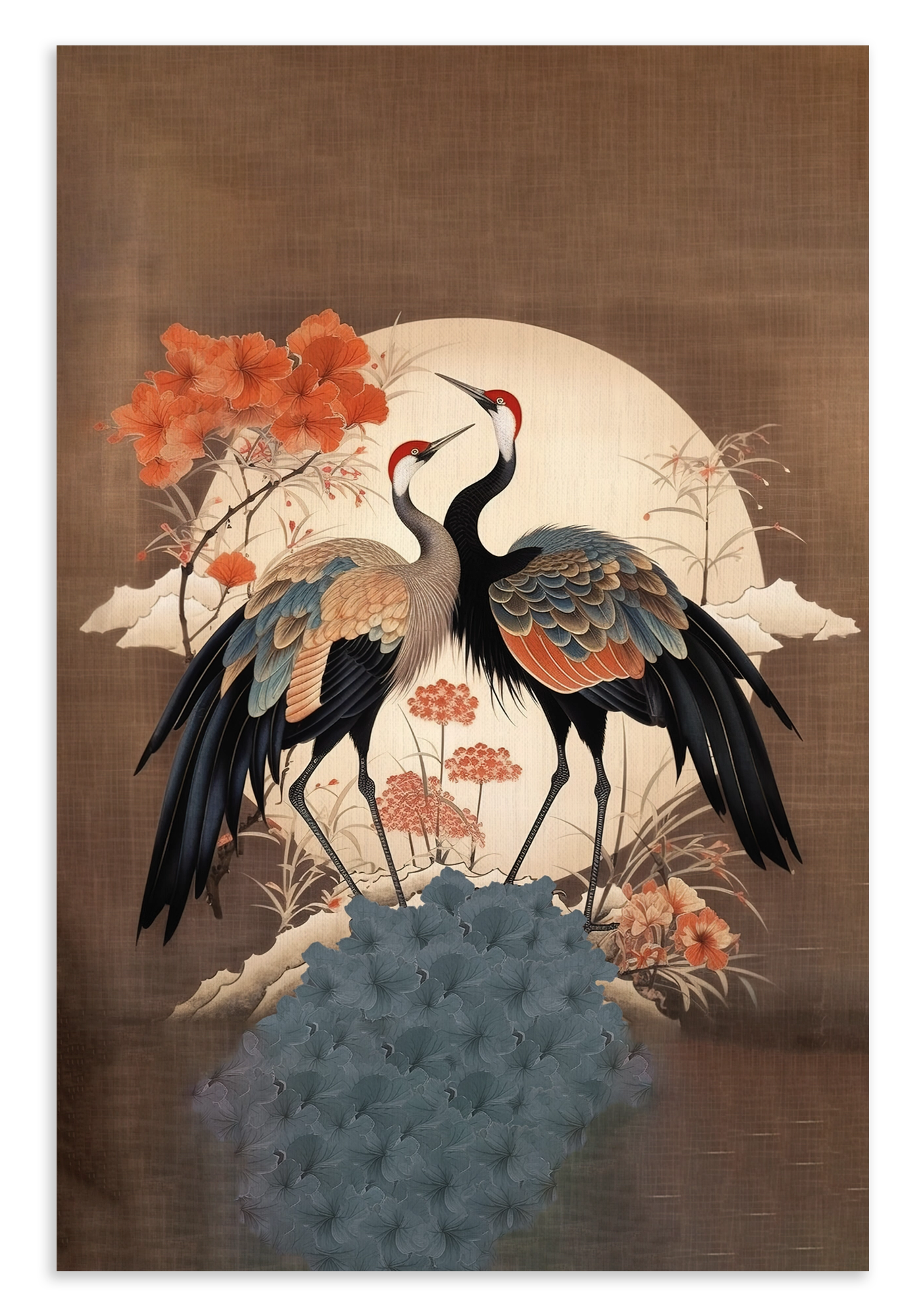 Japanse kraanvogels 2 · Canvas – productfoto