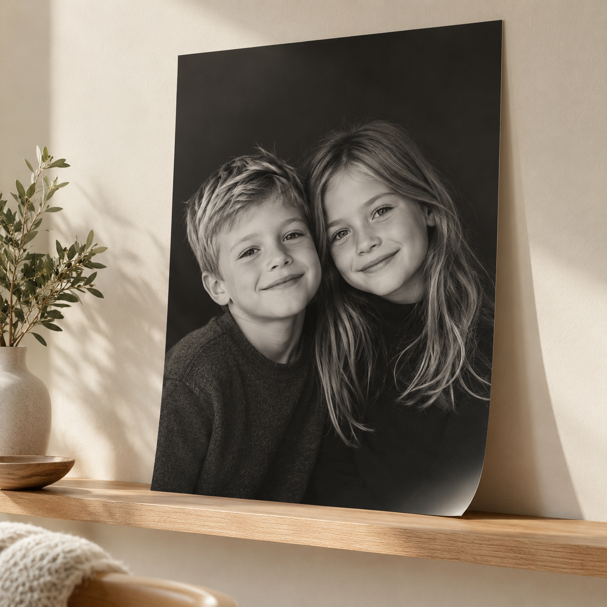 Voorbeeld van een persoonlijke foto op papier. Jouw product wordt bedrukt met je eigen foto.