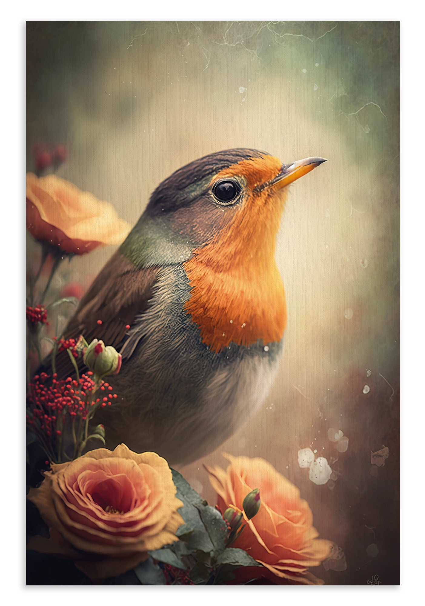 Roodborstje 2 · Canvas – productfoto