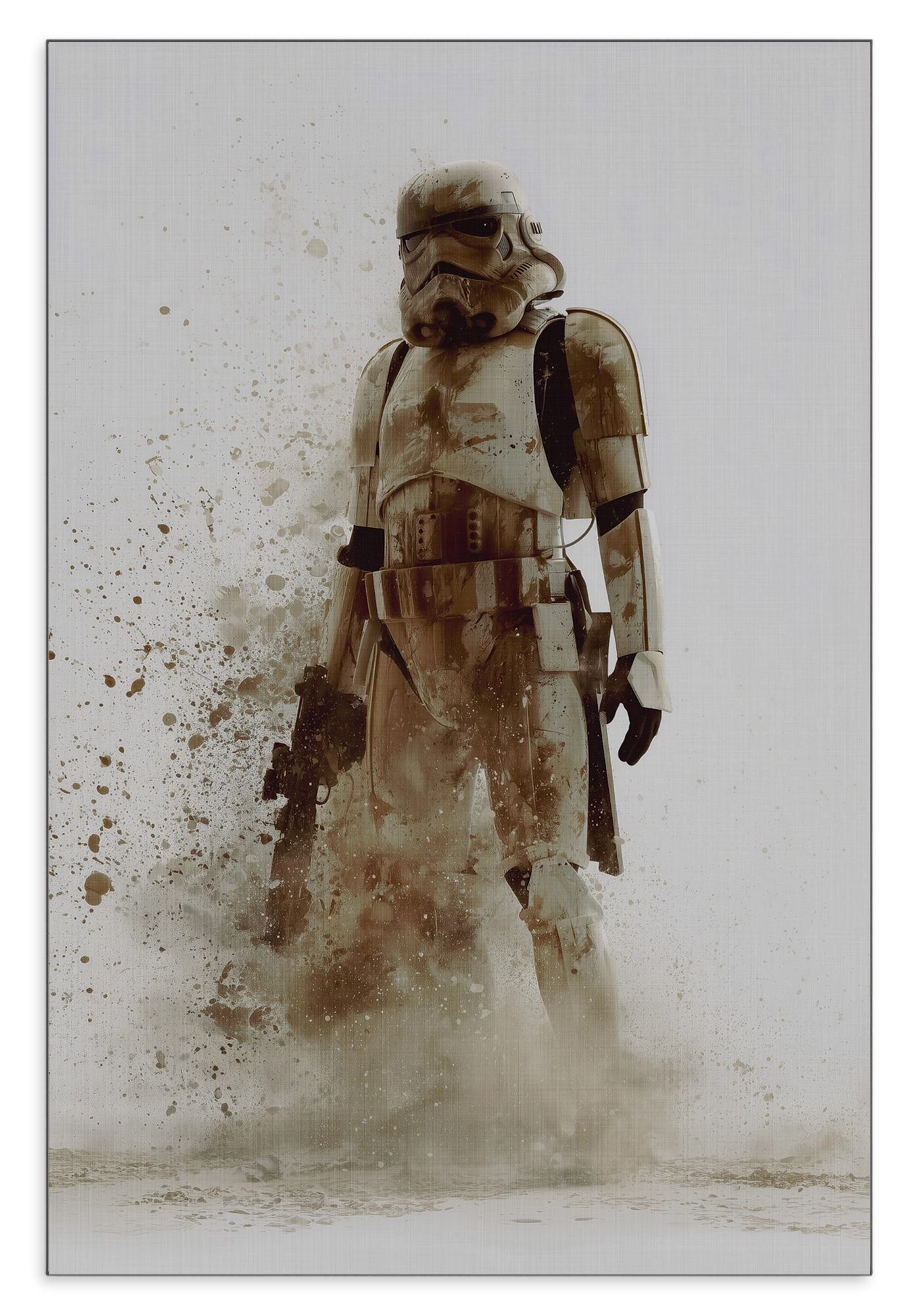 Wanddecoratie Stormtrooper: Stormtrooper in een verweerde uitvoering op een lichte achtergrond.