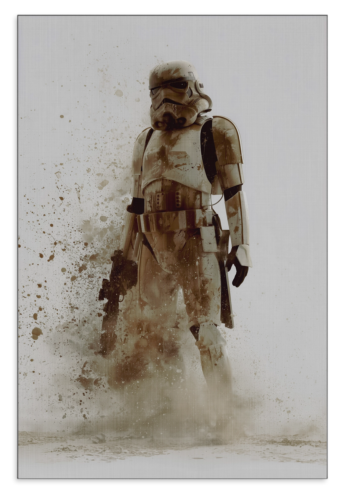 Wanddecoratie Stormtrooper: Stormtrooper in een verweerde uitvoering op een lichte achtergrond.