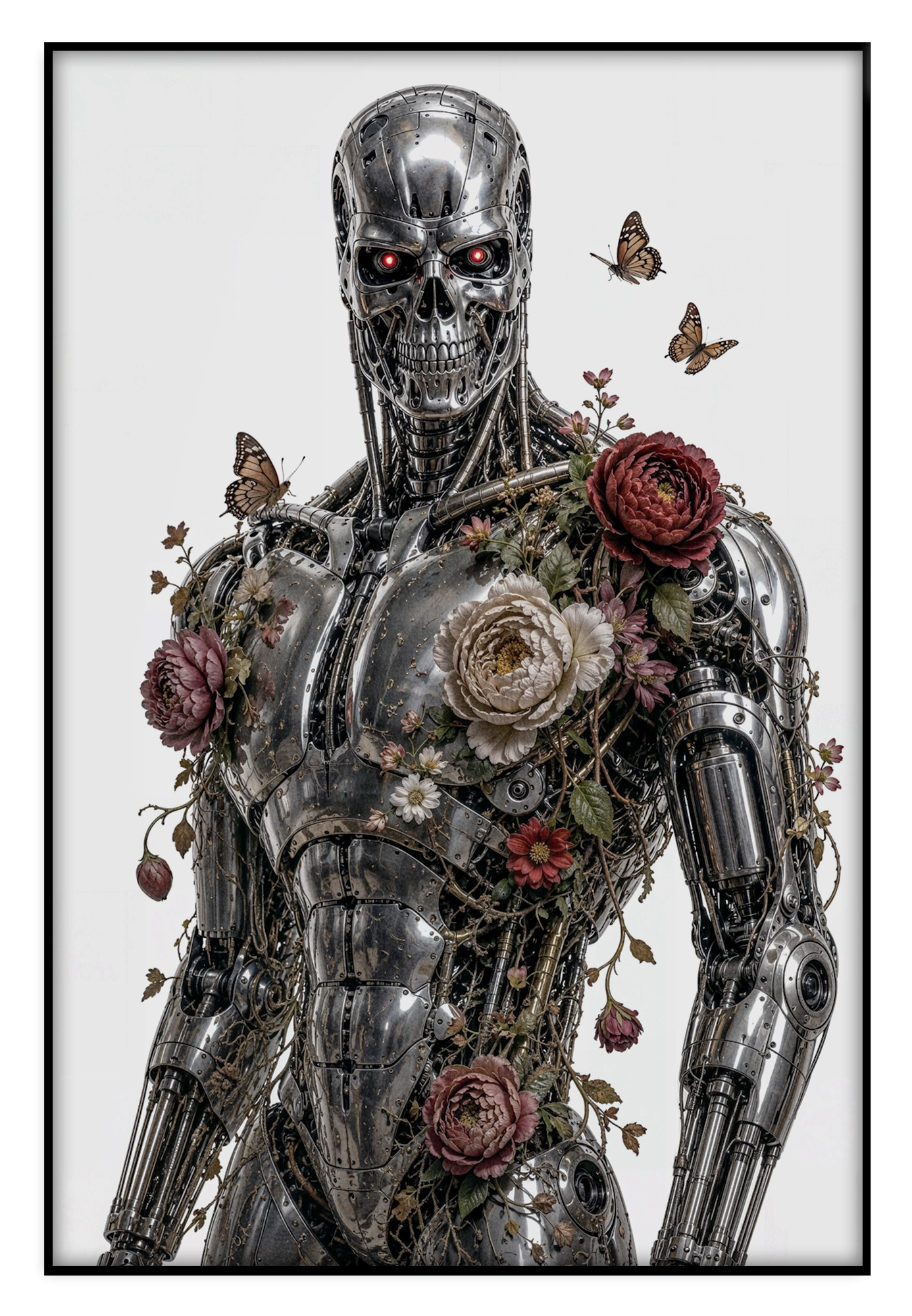 T100 met bloemen · Akoestisch paneel – productfoto