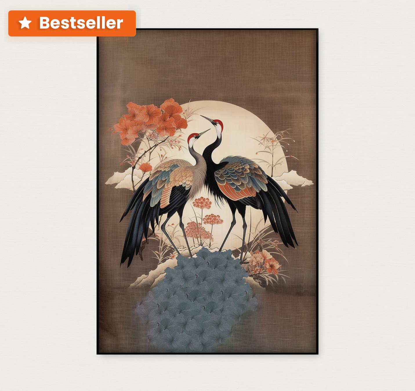 Japanse kraanvogels 2 · Artframe-Poster staand-House of Posters-House of Posters