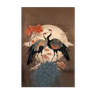 Japanse kraanvogels 2 als staande wanddecoratie