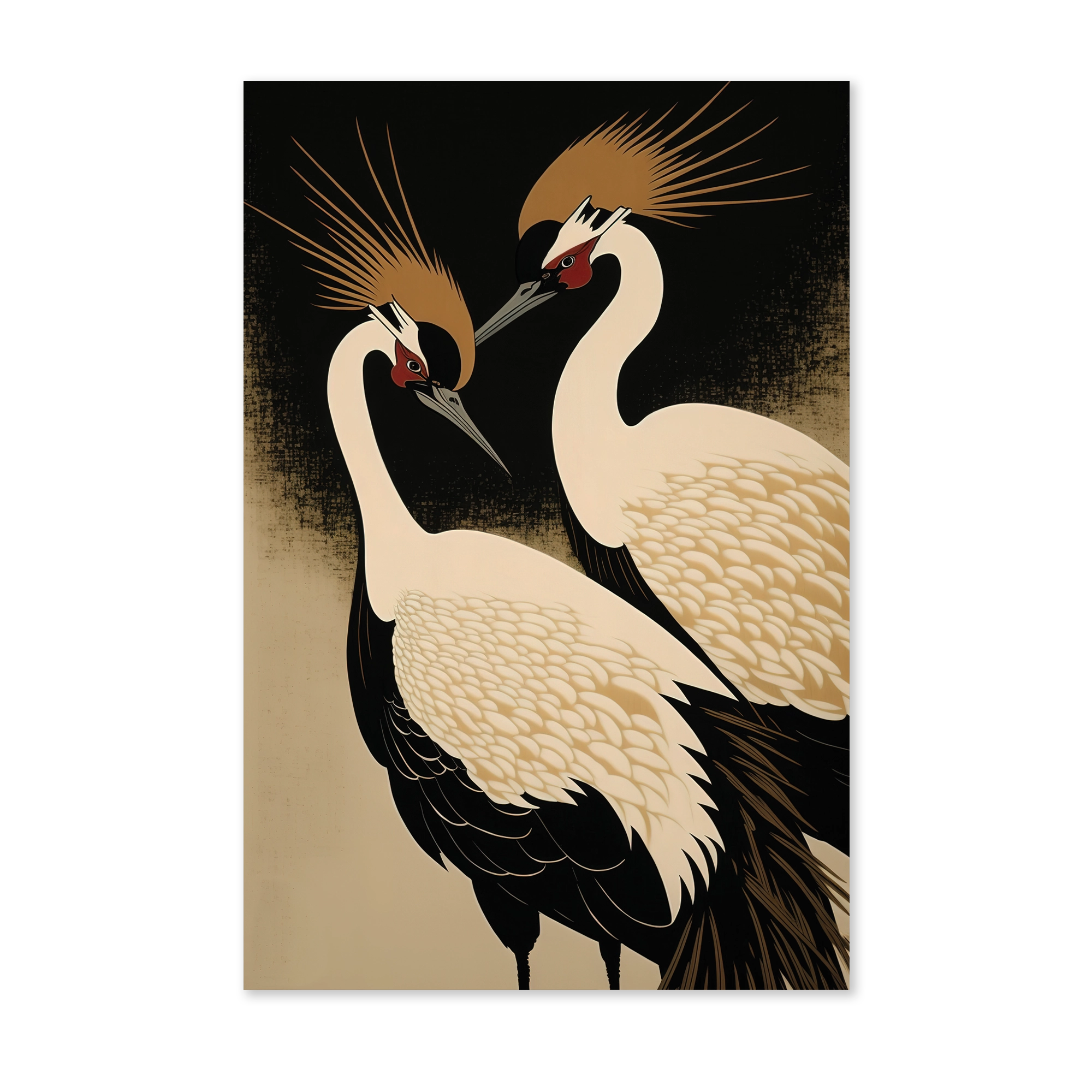 Japanse kraanvogels als staande wanddecoratie
