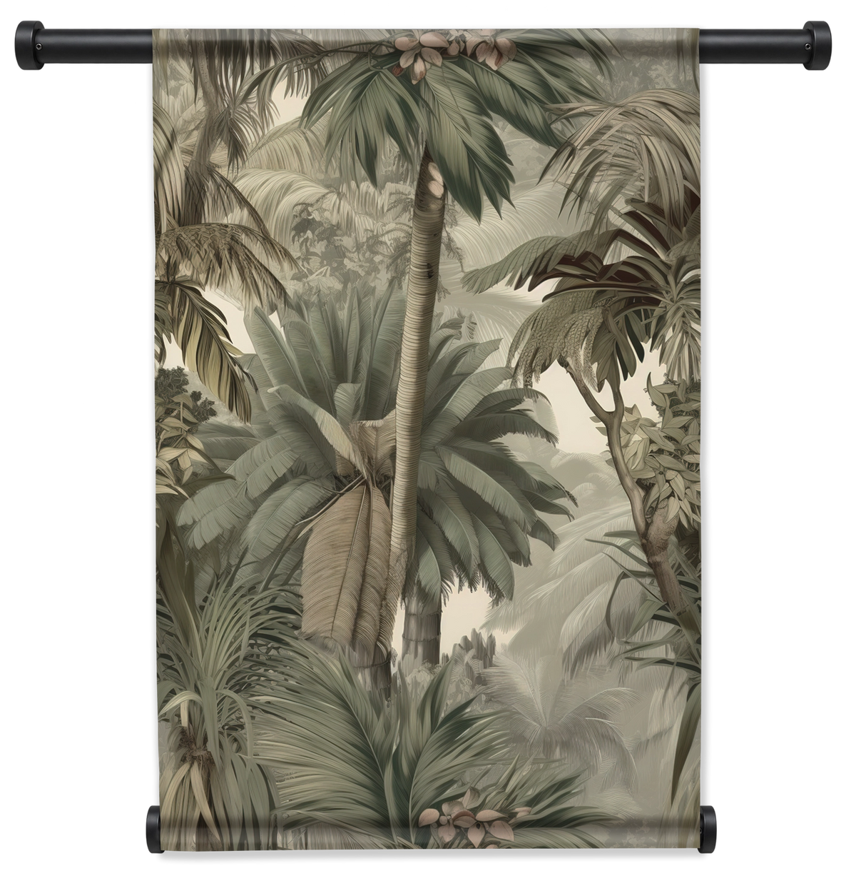 Jungle wandkleed staand met zwarte roedes