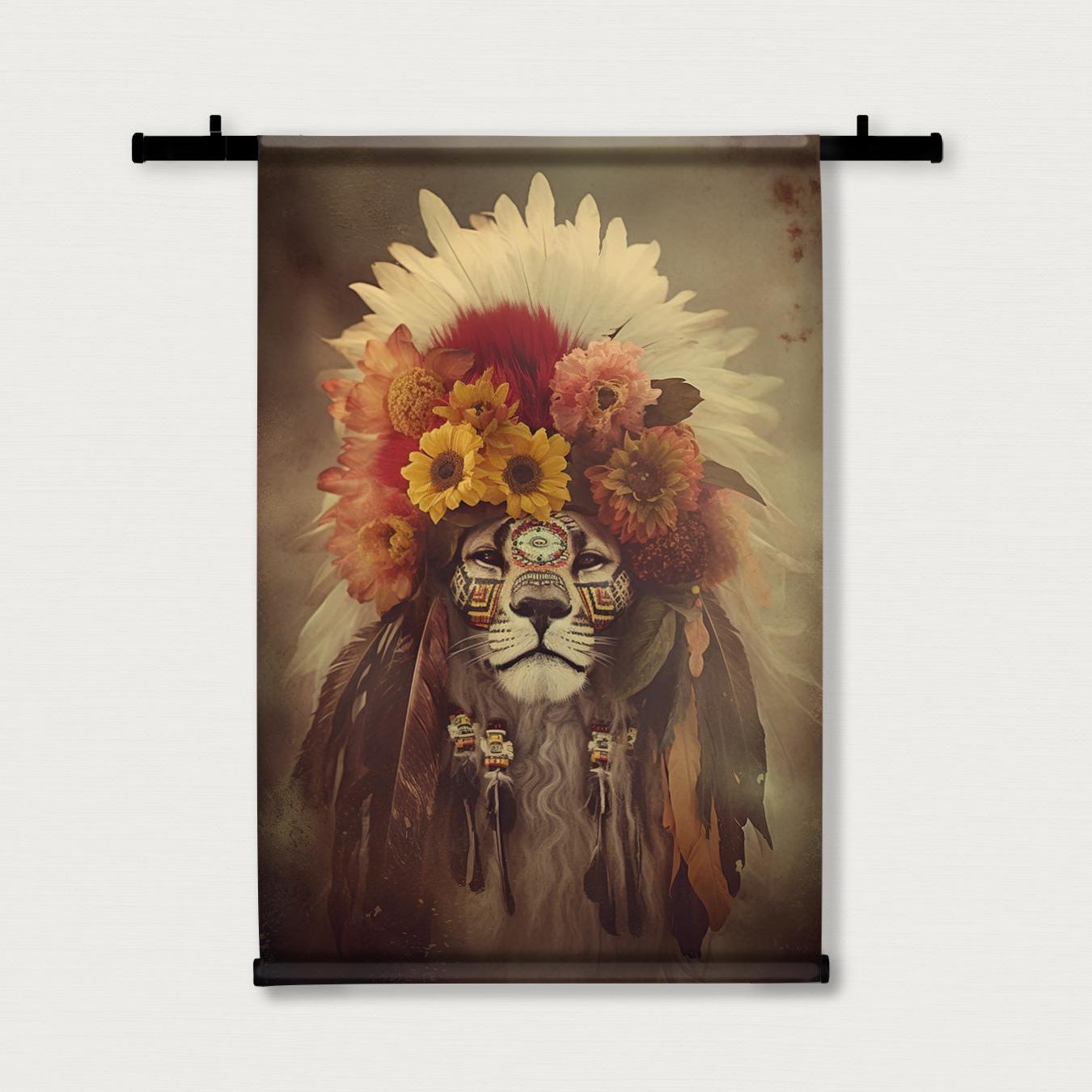 Leeuw 3 · Wandkleed-Wandkleed-House of Posters-House of Posters