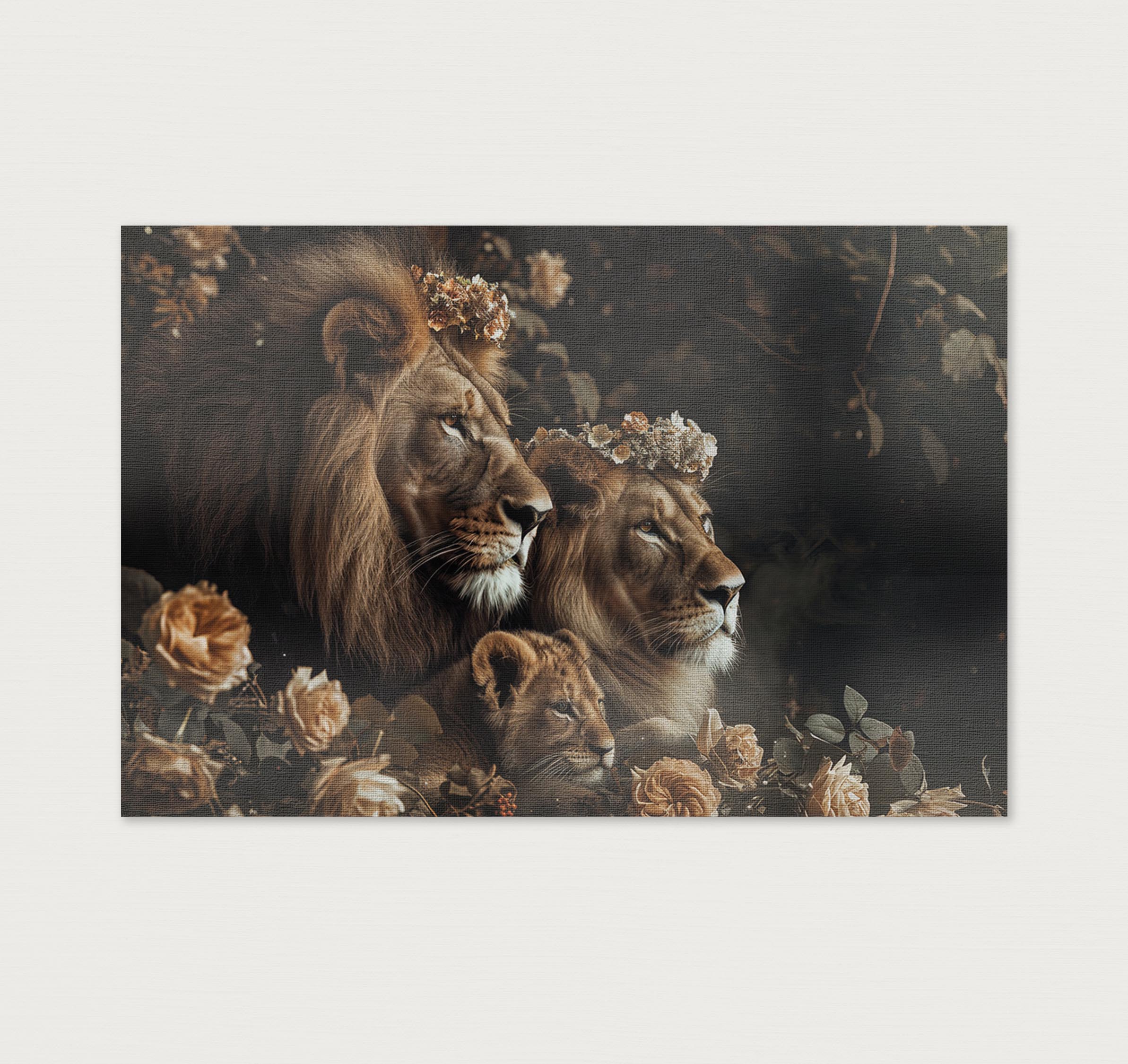 Leeuwen familie · Canvas-Poster liggend-House of Posters-House of Posters
