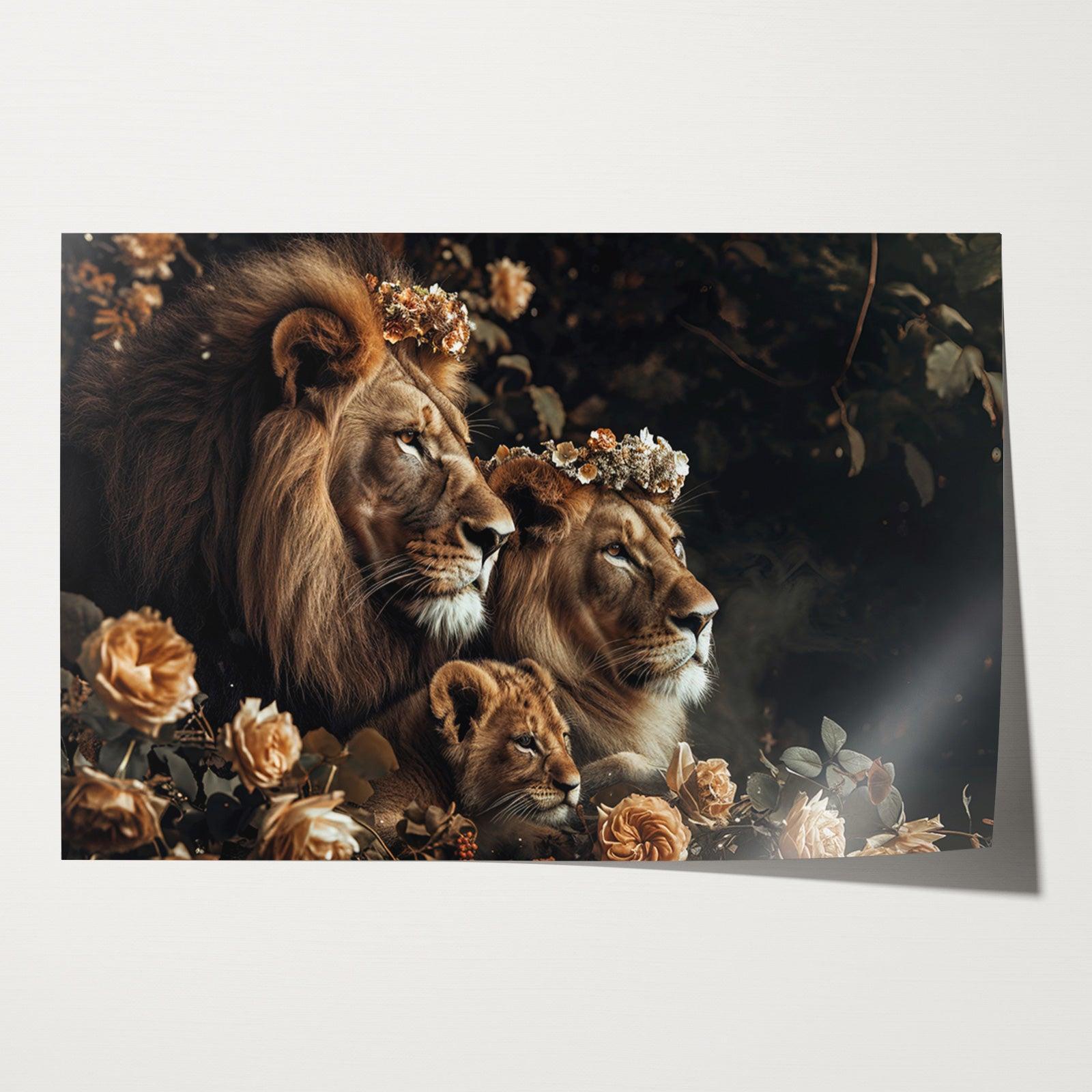 Leeuwen familie · Papier-Poster liggend-House of Posters-House of Posters