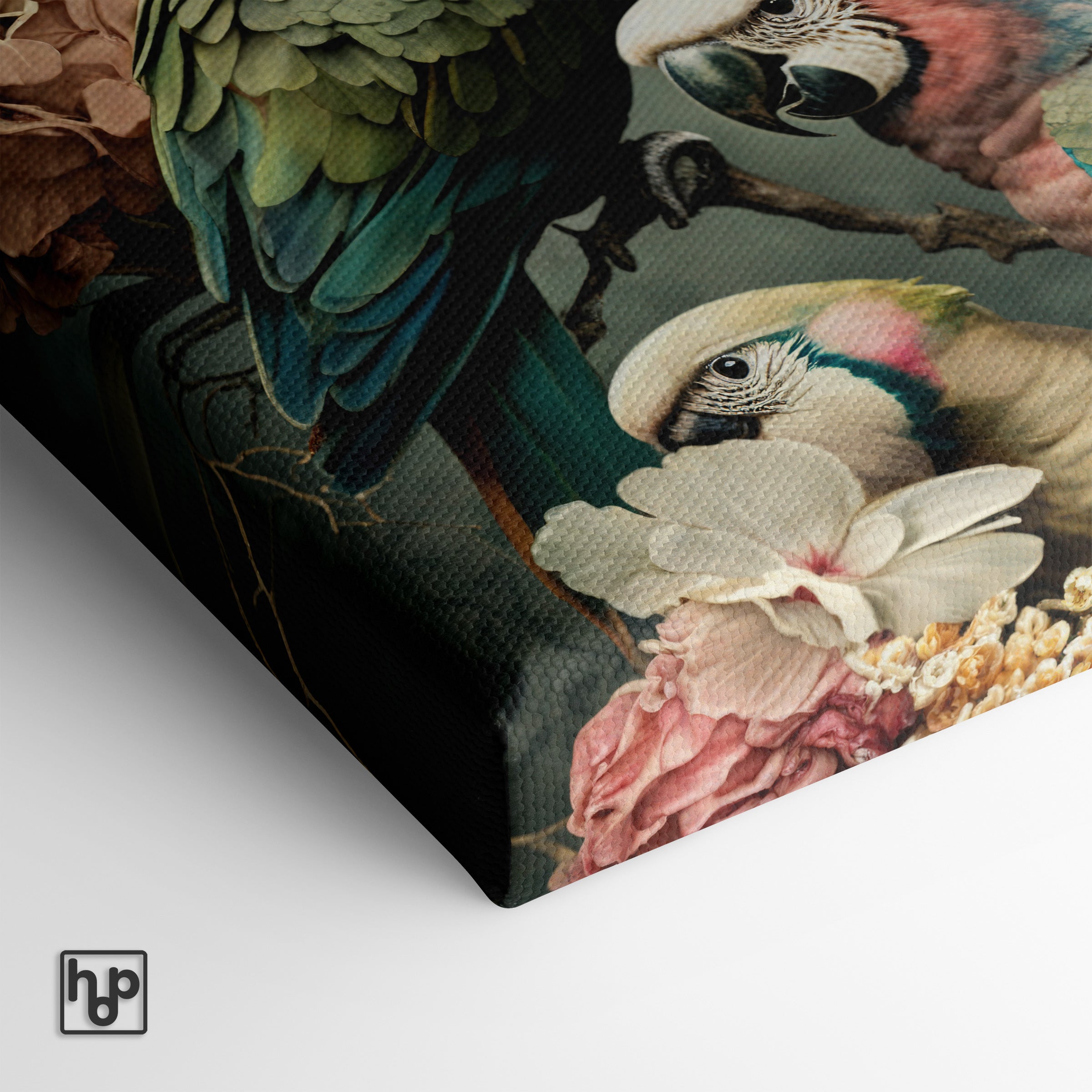 Bloemen Papegaaien 3 · Canvas