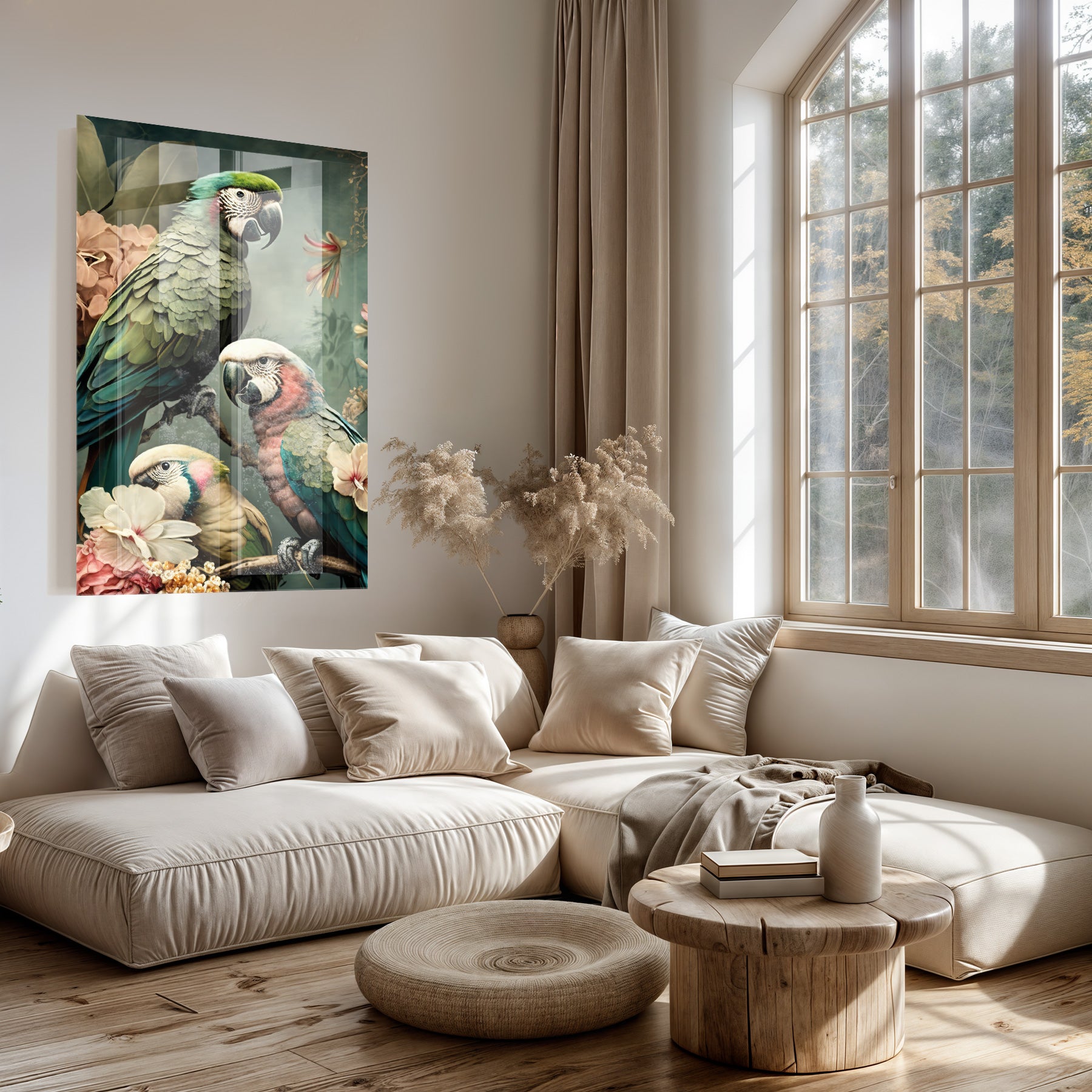 Bloemen Papegaaien 3 · Plexiglas