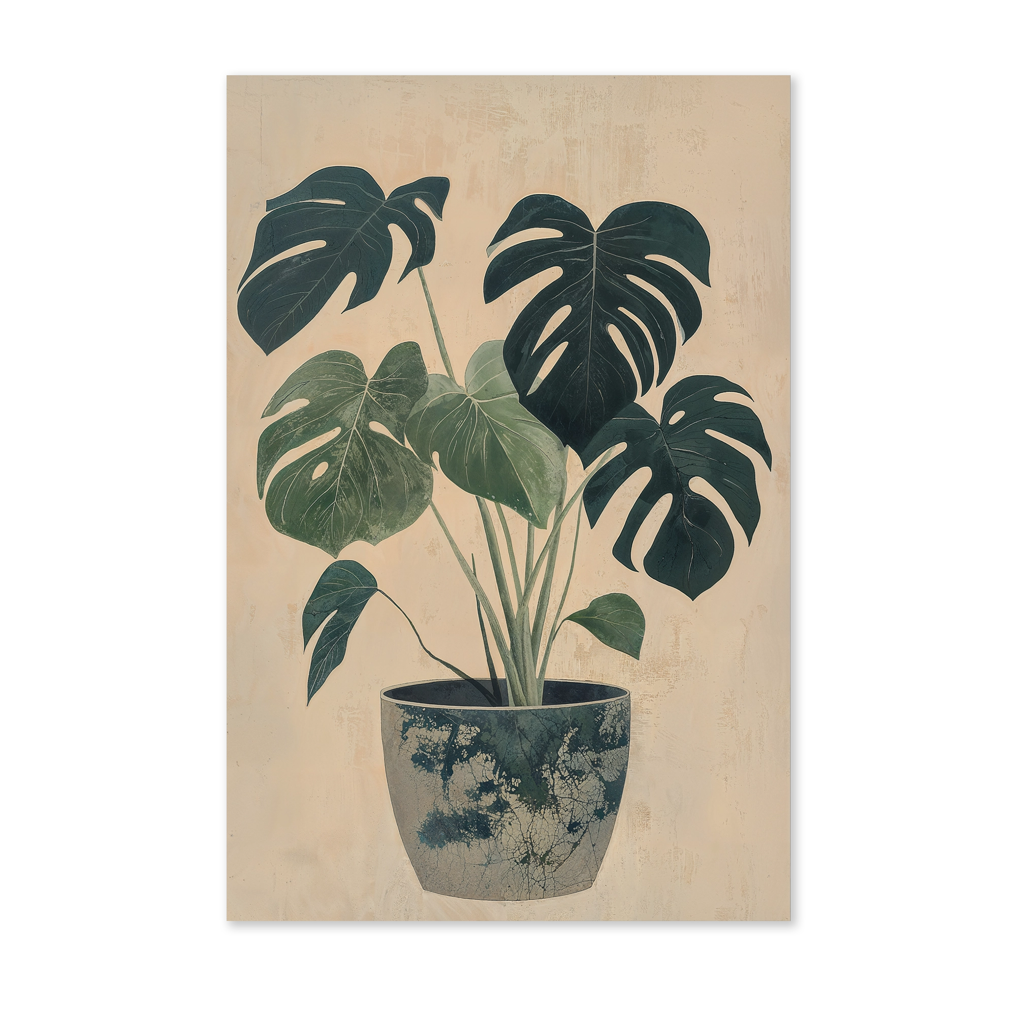 Monstera als staande wanddecoratie