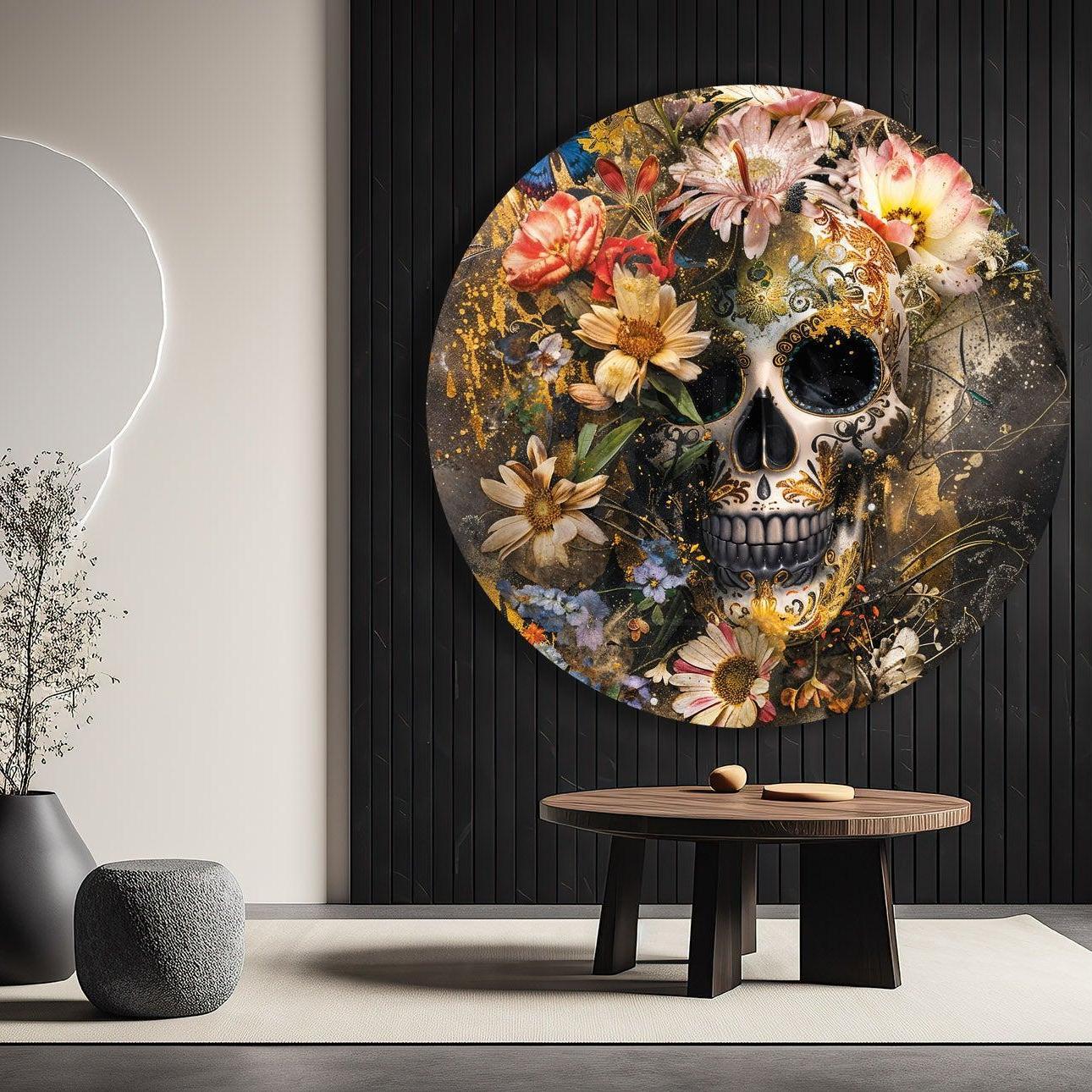 Skull met bloemen
