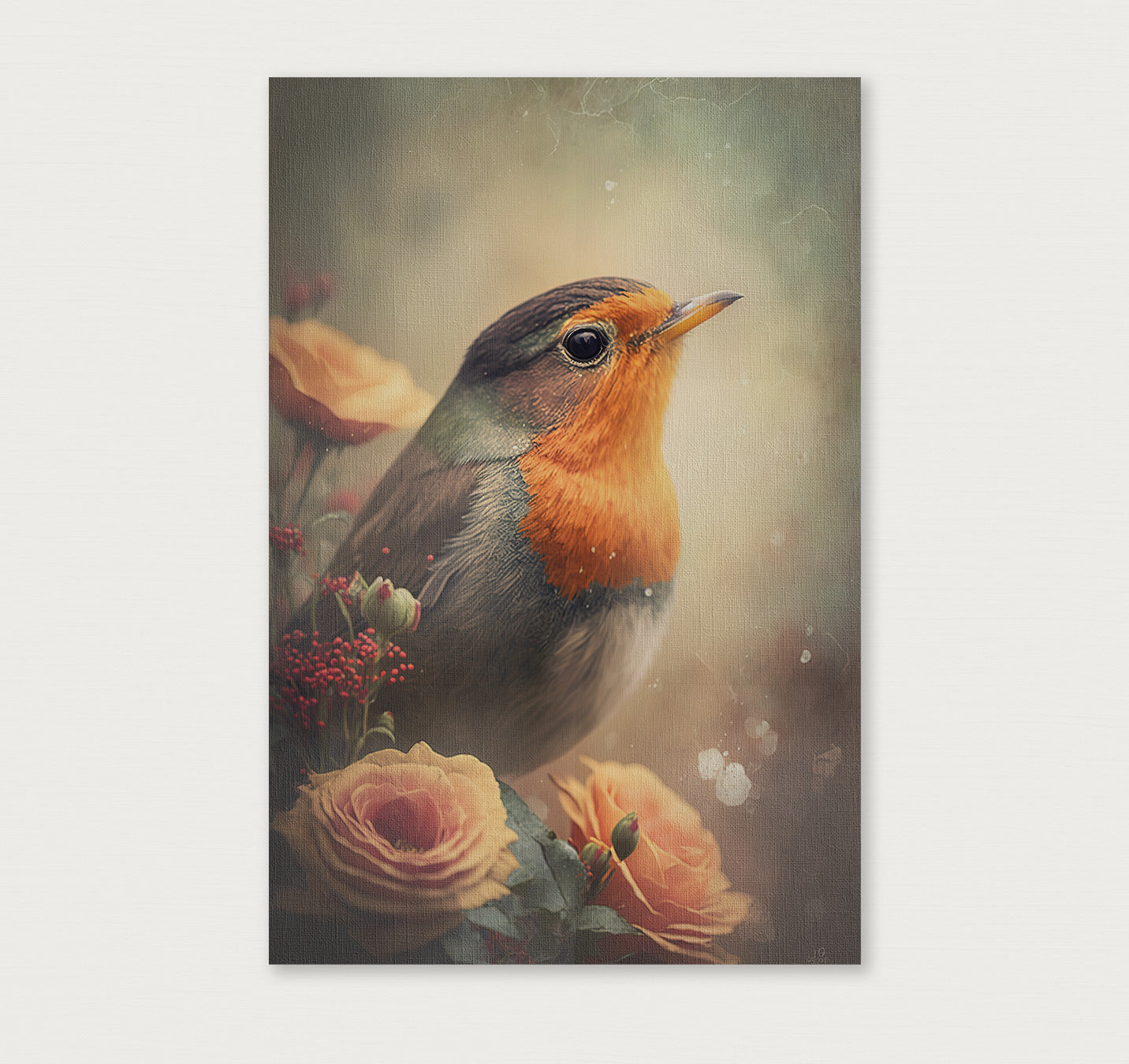 Roodborstje 2 · Canvas-Poster staand-House of Posters-House of Posters