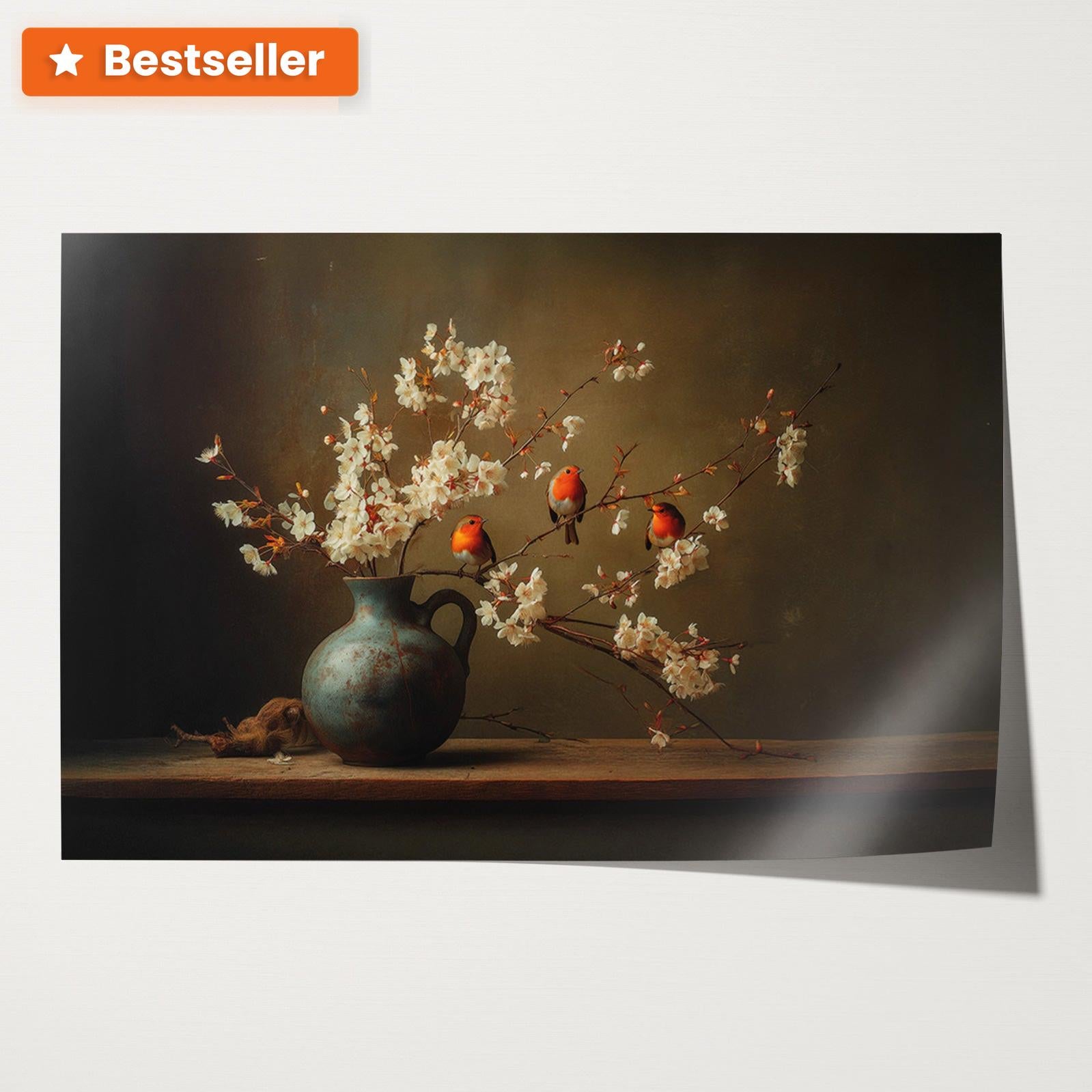 Roodborstjes · Papier-Poster liggend-House of Posters-House of Posters