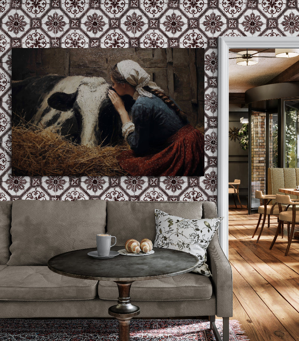schilderij koe woonkamer landelijk