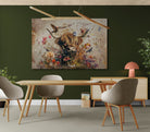 schilderij landelijk met schotse hooglander