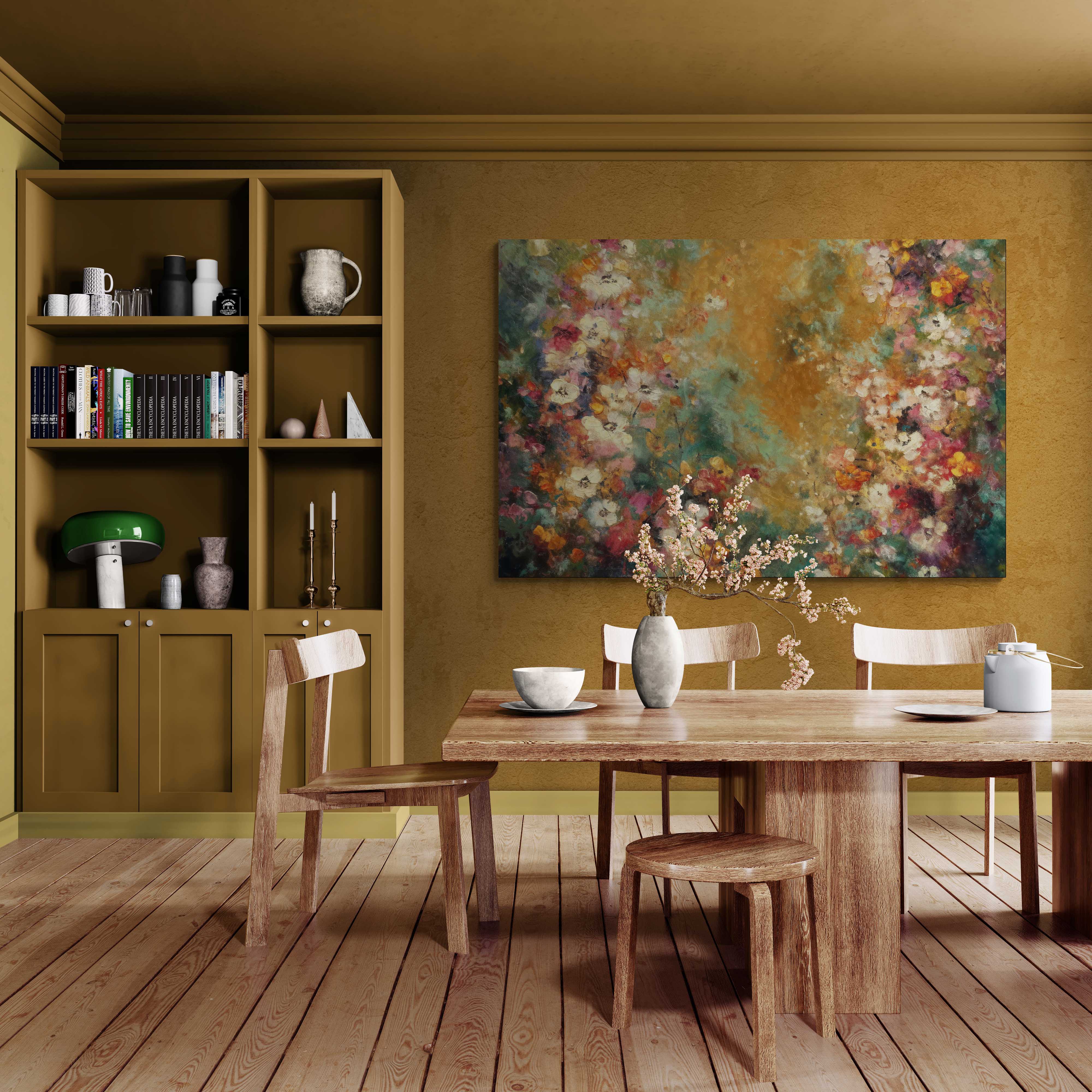 schilderij voor in huis met bloemen