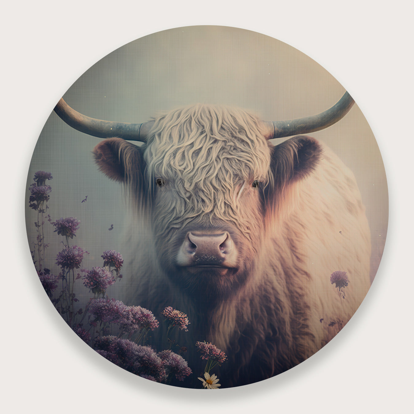 Schotse hooglander 2&3 | Muurcirkel set | Dibond 60 cm | Tweedekans-House of Posters-House of Posters