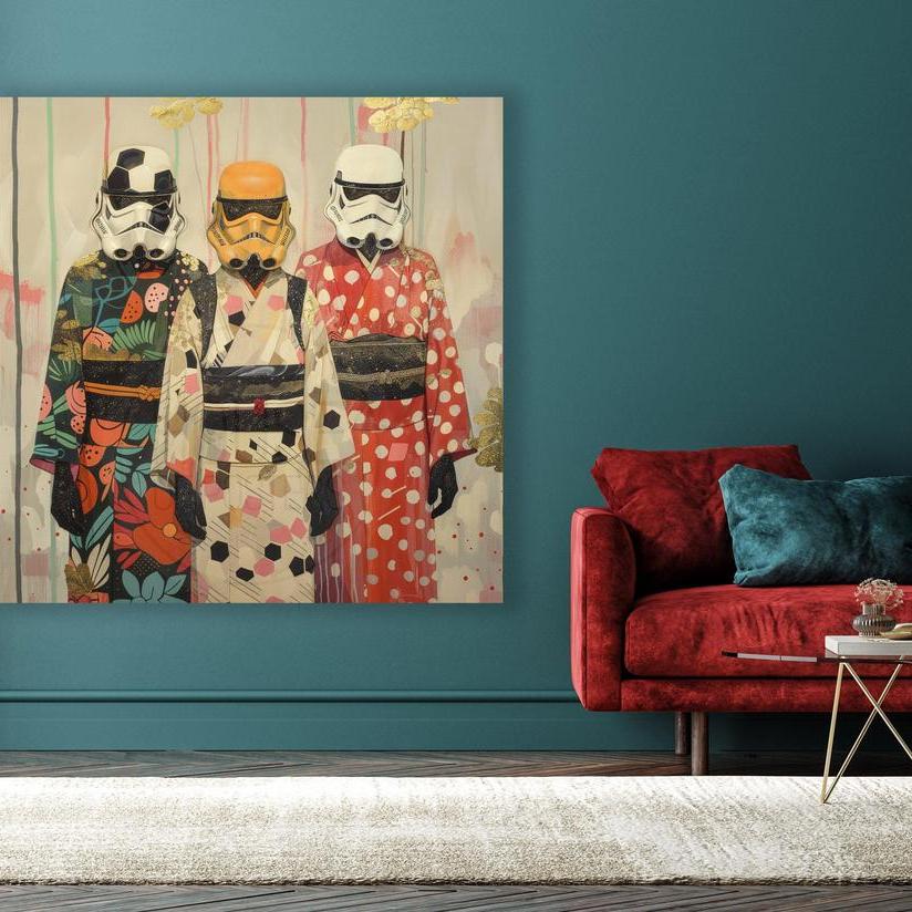 Schilderij stormtroopers in kimono