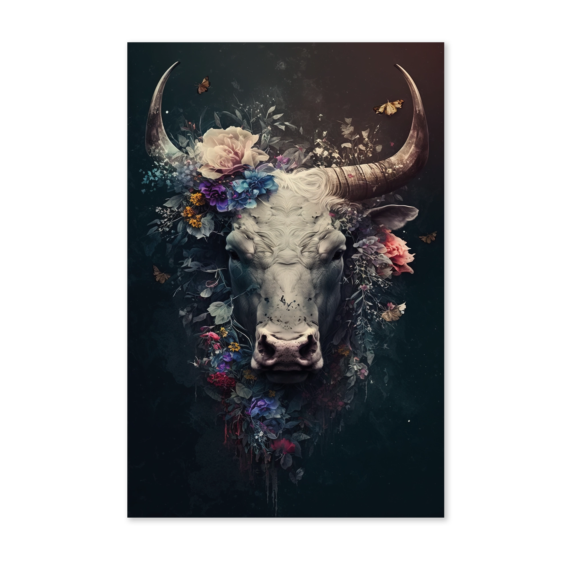 Stier als staande wanddecoratie