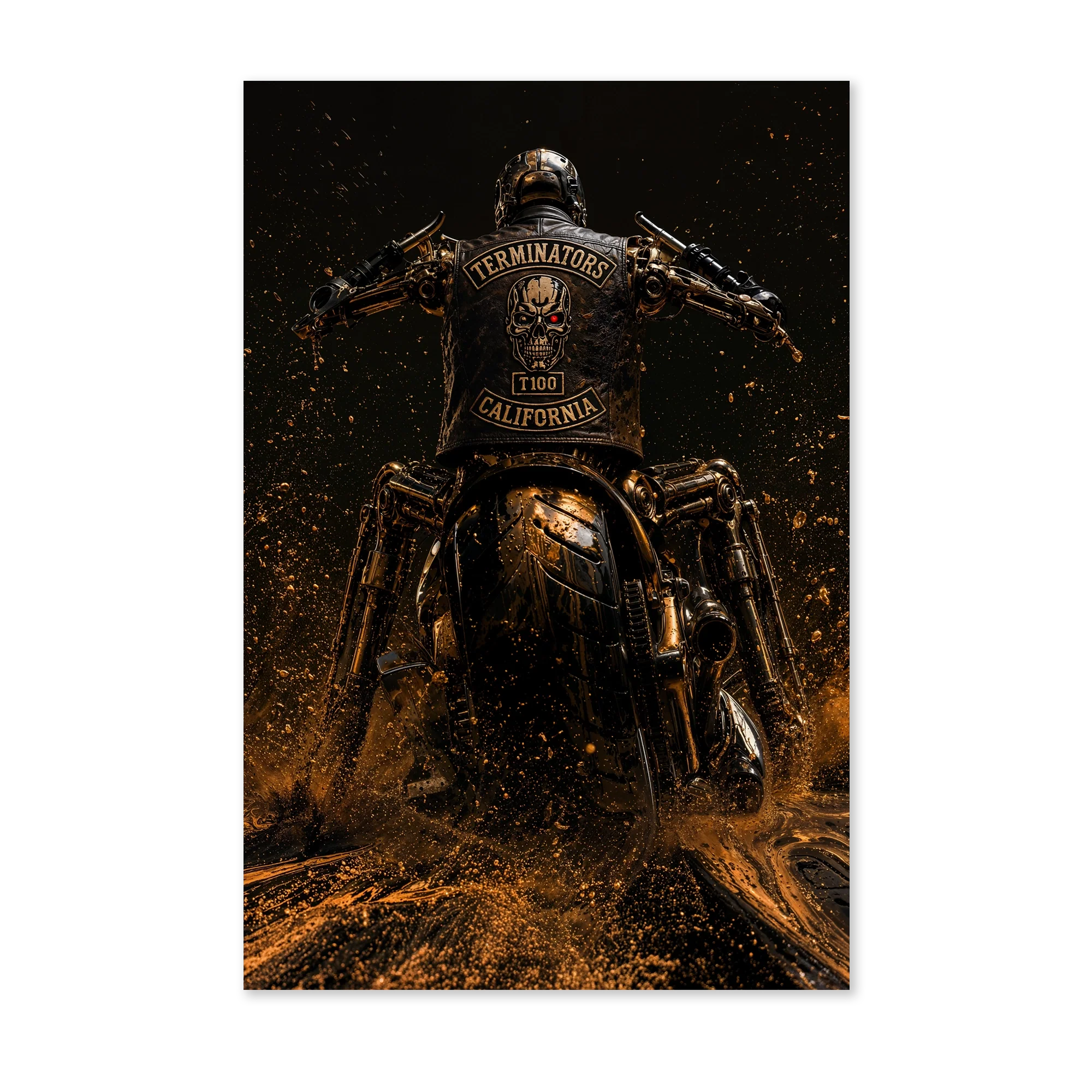 T100 op motor wanddecoratie