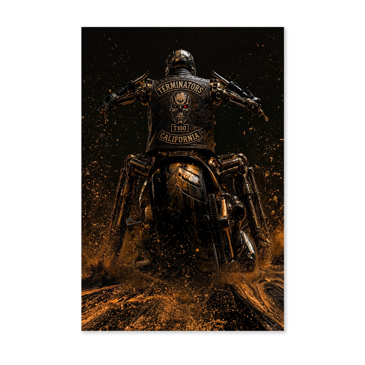 T100 op motor wanddecoratie