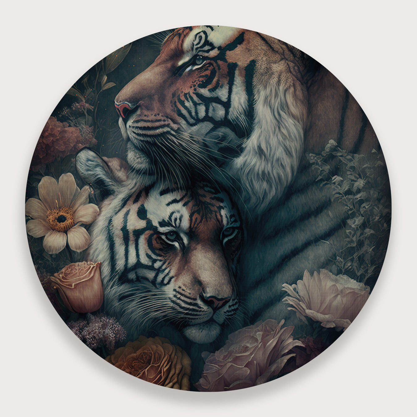 Tijger Couple · Muurcirkel-Muurcirkel-House of Posters-House of Posters