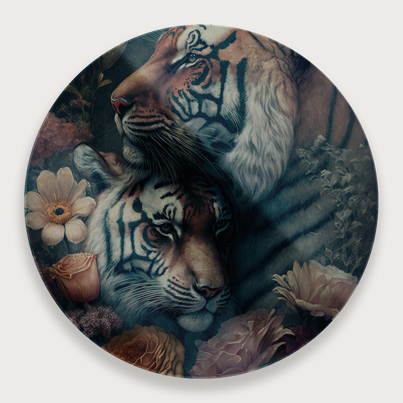 Tijger Couple · Plexiglas-Muurcirkel-House of Posters-House of Posters