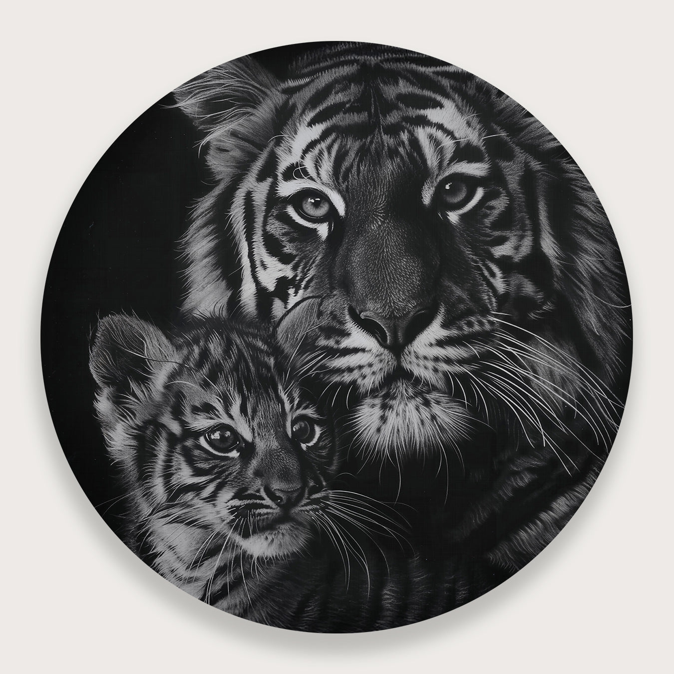 Tijger & jong · Muurcirkel-Muurcirkel-House of Posters-House of Posters