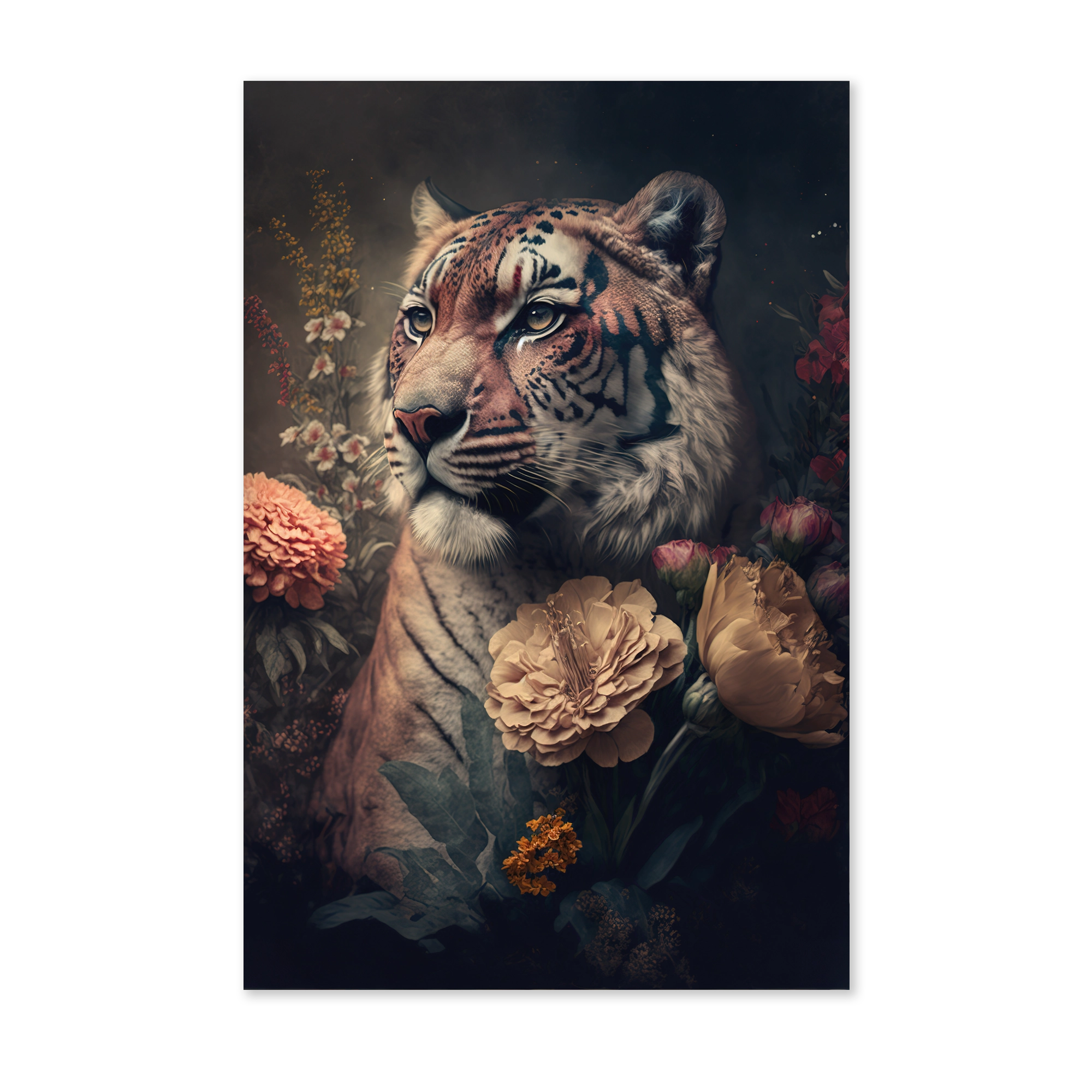 Tijger als staande wanddecoratie