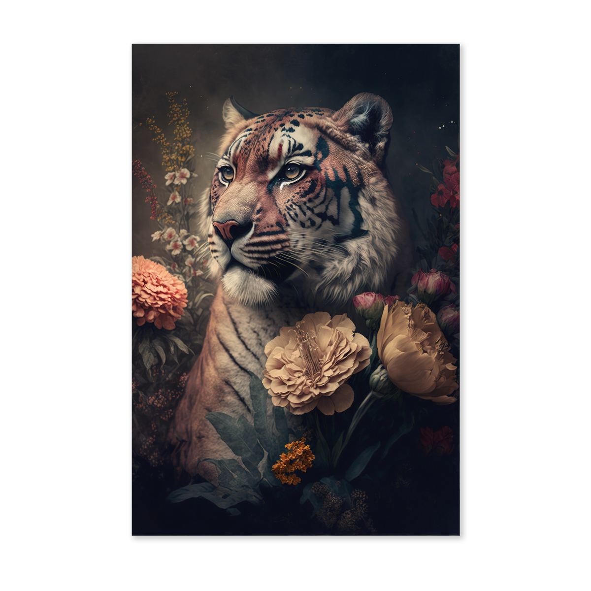 Tijger als staande wanddecoratie