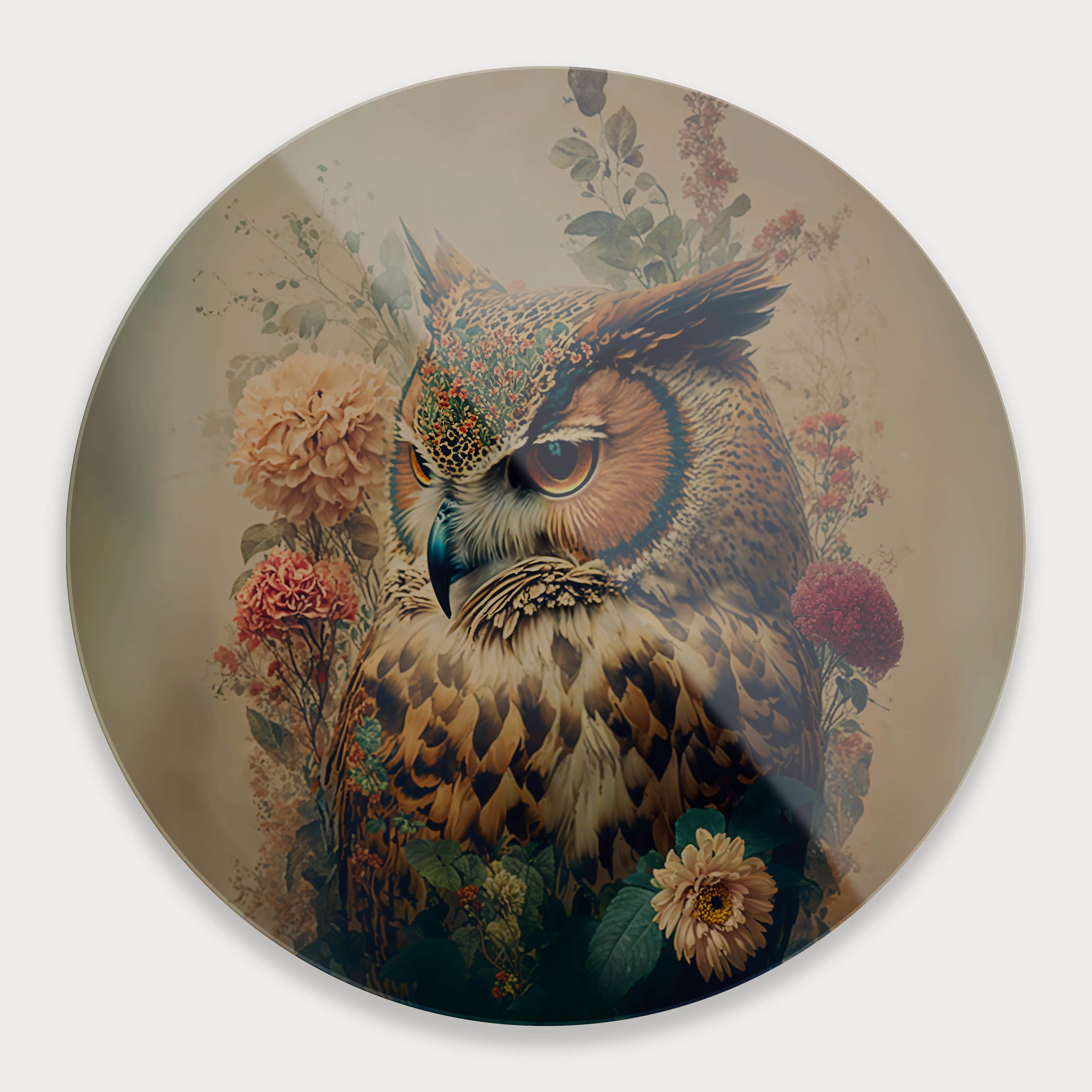 Uil 2 · Plexiglas-Muurcirkel-House of Posters-House of Posters