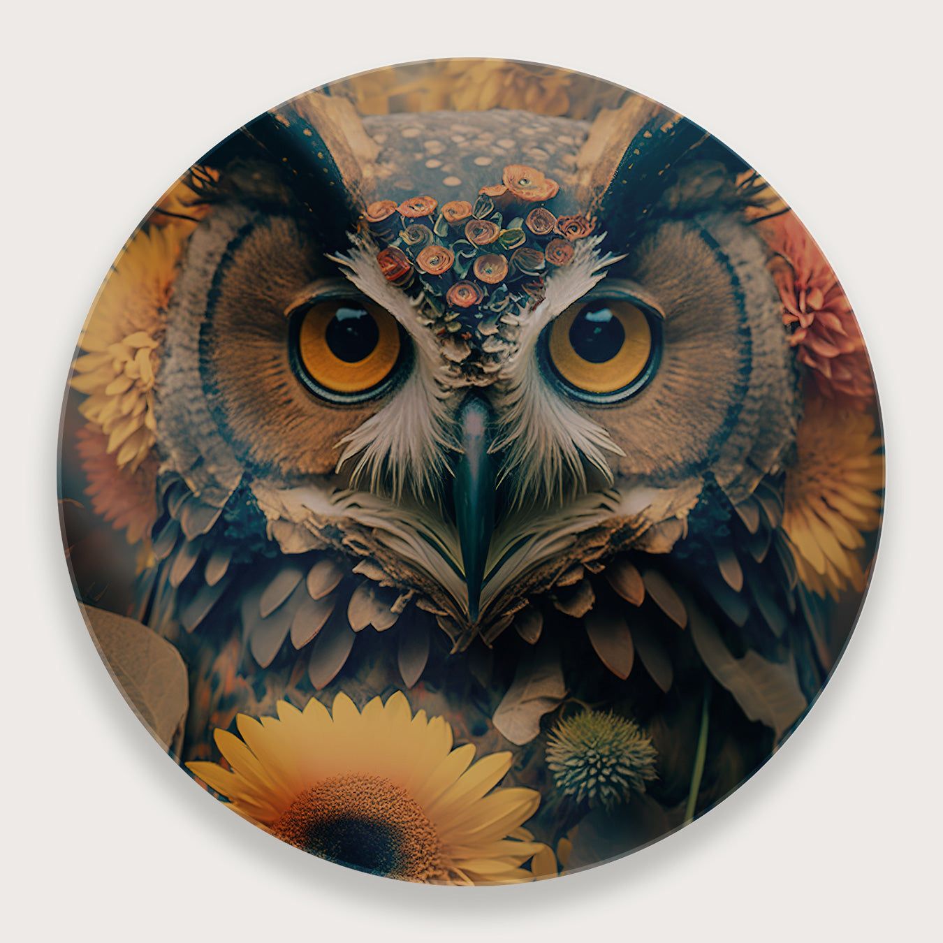 Uil 4 · Plexiglas-Muurcirkel-House of Posters-House of Posters