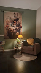 klantfoto wandkleed met uil