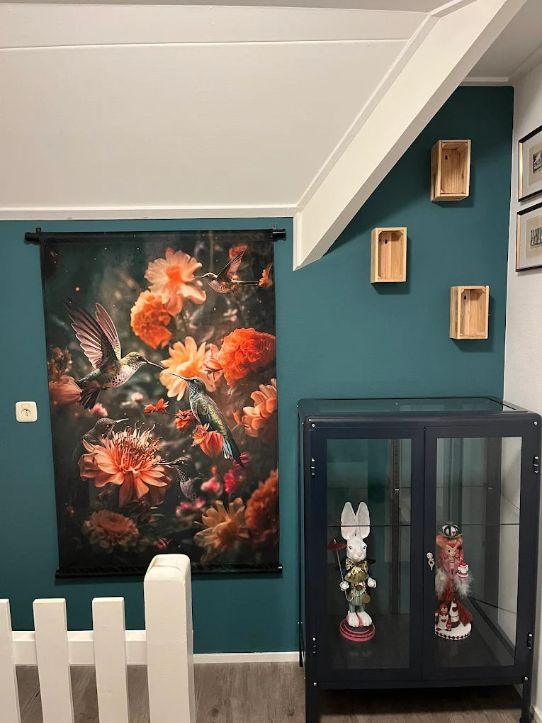 klantfoto wandkleed met vogels
