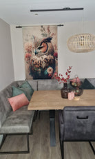 klantfoto wandkleed met uil