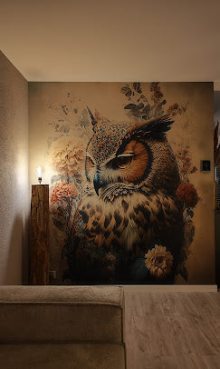 klantfoto schilderij met uil