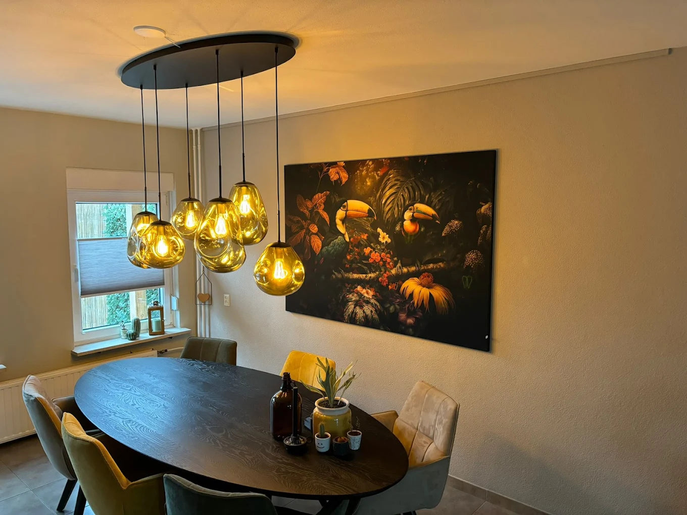 klantfoto schilderij toucans