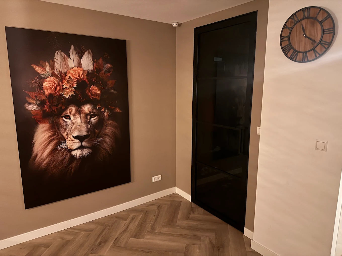 klantfoto schilderij leeuw