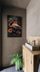 klantfoto schilderij flamingo