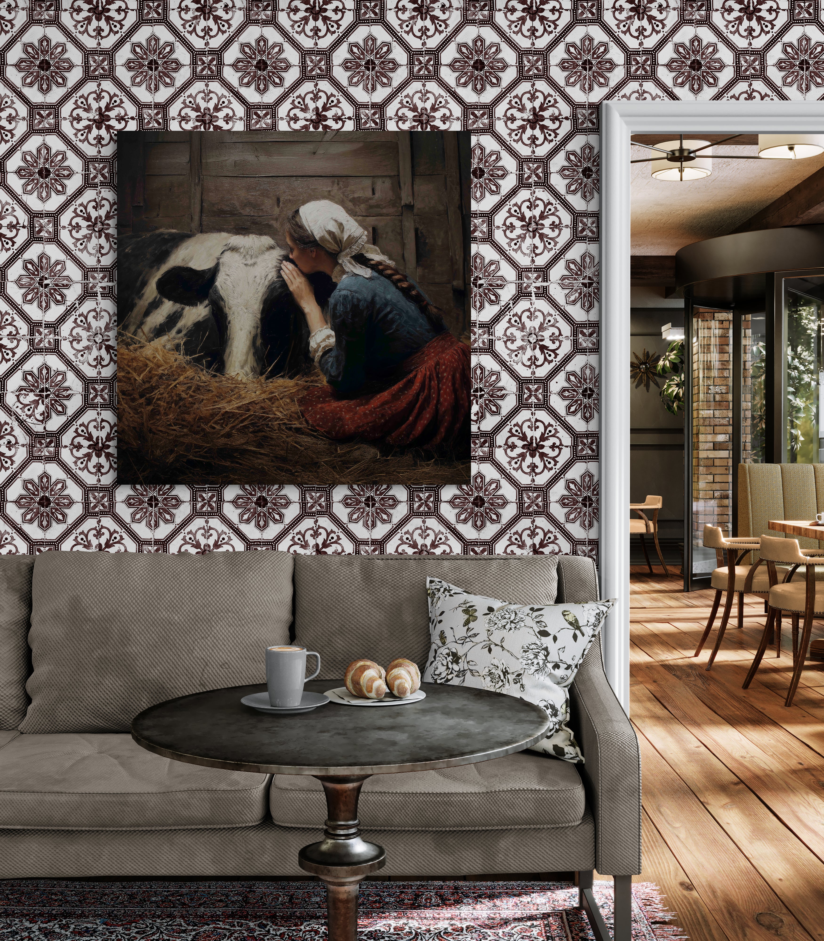 vierkant schilderij landelijk house of posters