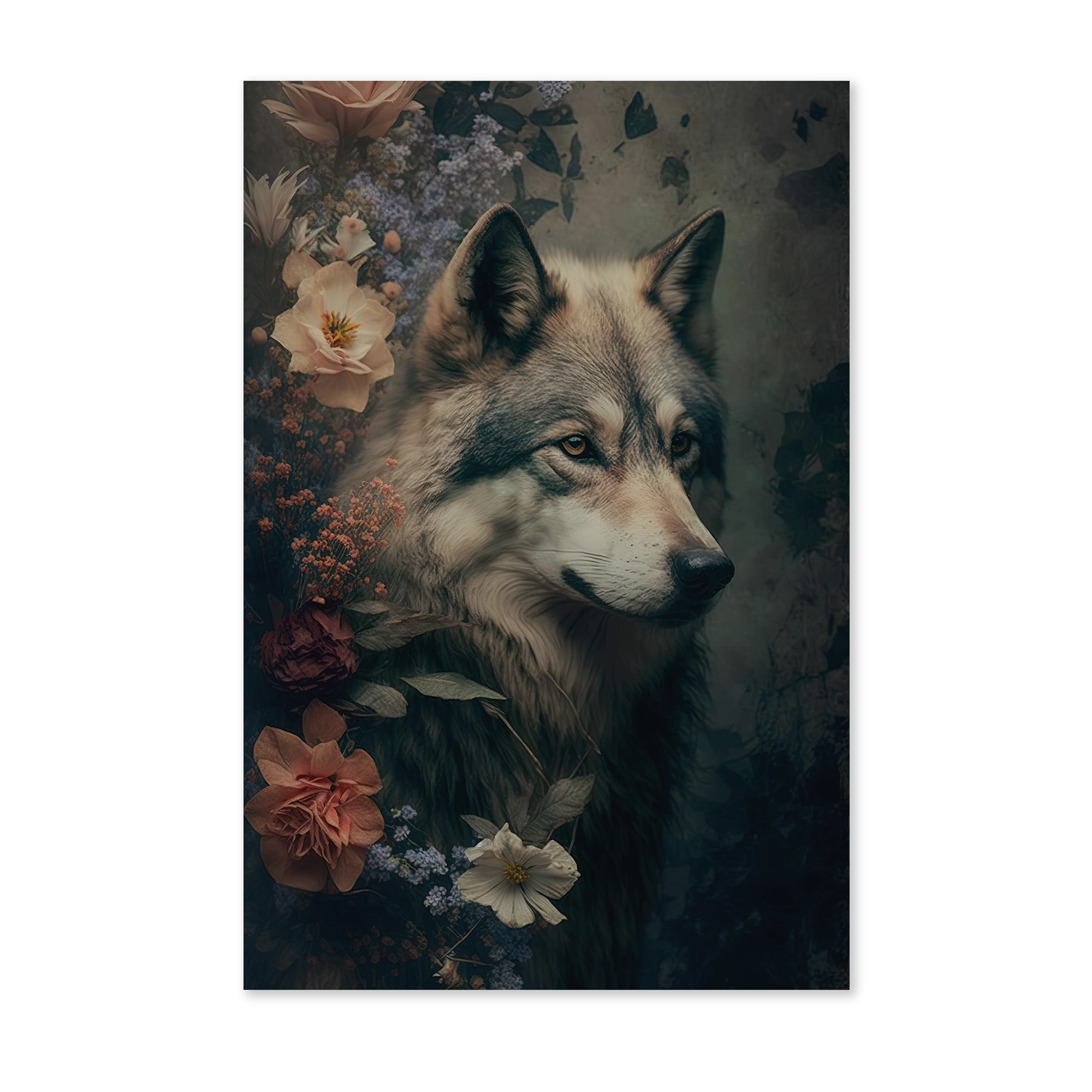 Wolf als staande wanddecoratie