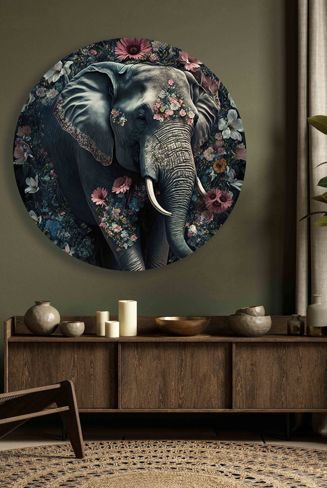 Muurcirkel olifant wandcirkel botanisch