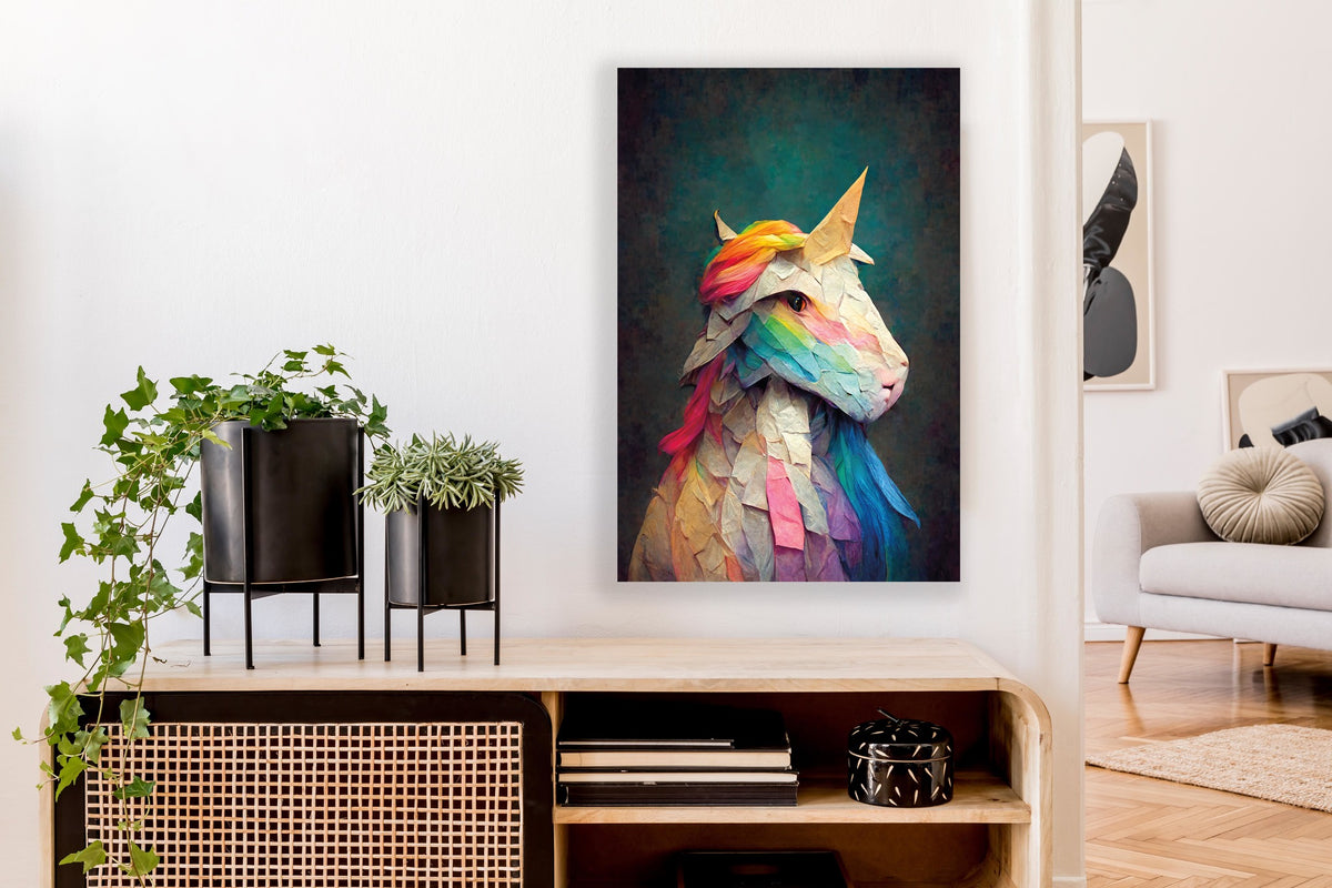 Paper Unicorn Portrait | Staand