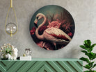 Muurcirkel flamingo wandcirkel botanisch woonkamer